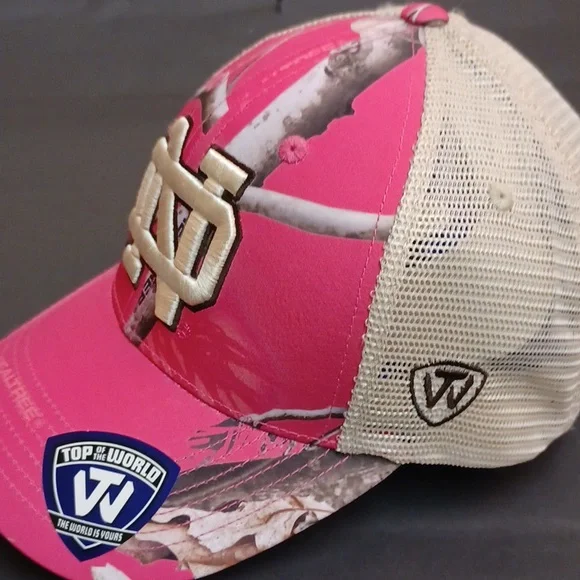 NWT Notre Dame real tree pink camo trucker hat. - Picture 2 of 4